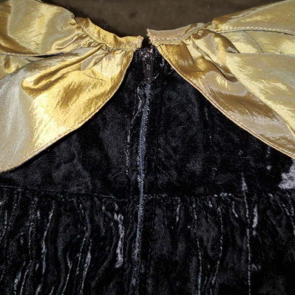 Plum Pudding, Ltd. Black Velvet and Green Outfit - Picture 4 of 4